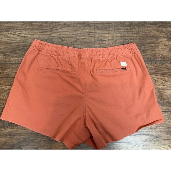 Vuori Ripstop Shorts Womens Medium Raw Hem Stretch Pockets Drawstring Coral - Picture 4 of 7